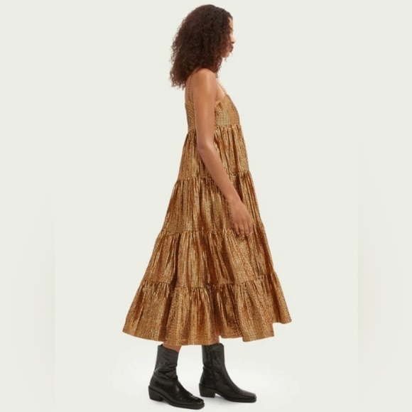 Scotch And Soda Metallic Seersucker Maxi Dress - Picture 8 of 17